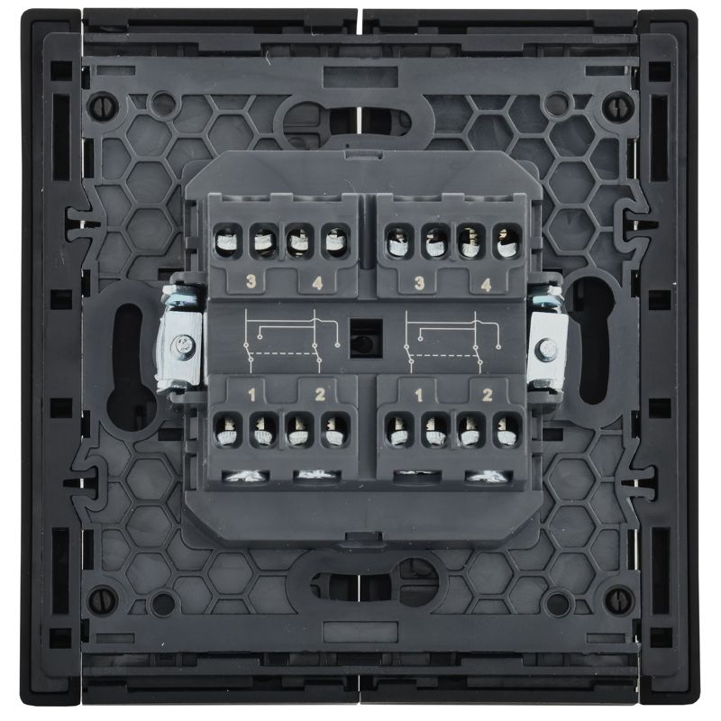 FORTE&PIANO Выключатель 2-клавишный перекрестный 10А FP109 черный IEK