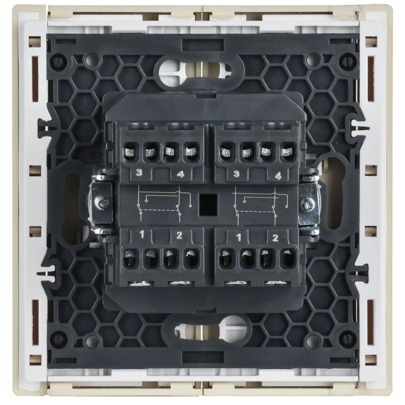 FORTE&PIANO Выключатель 2-клавишный перекрестный 10А FP409 ваниль IEK