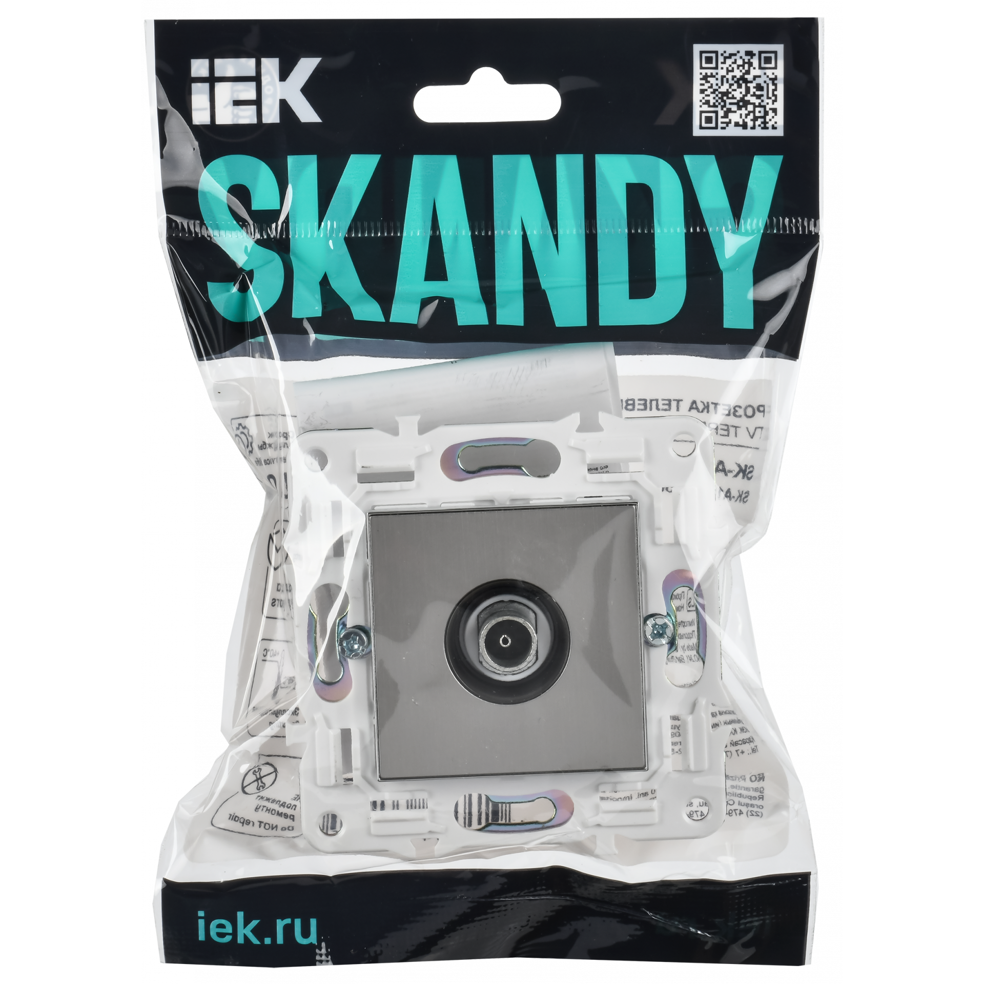 SKANDY Розетка TV оконечная SK-A12N металл никель IEK