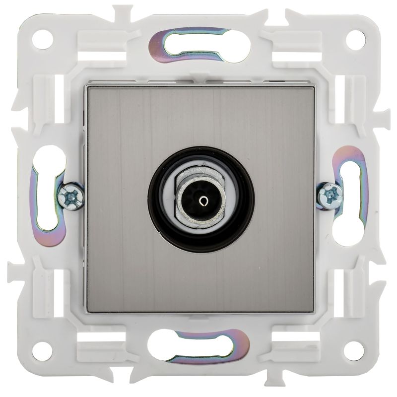 SKANDY Розетка TV оконечная SK-A12N металл никель IEK