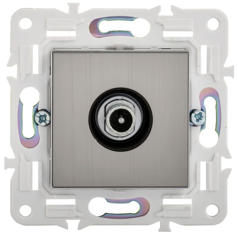 SKANDY Розетка TV проходная SK-A17N металл никель IEK