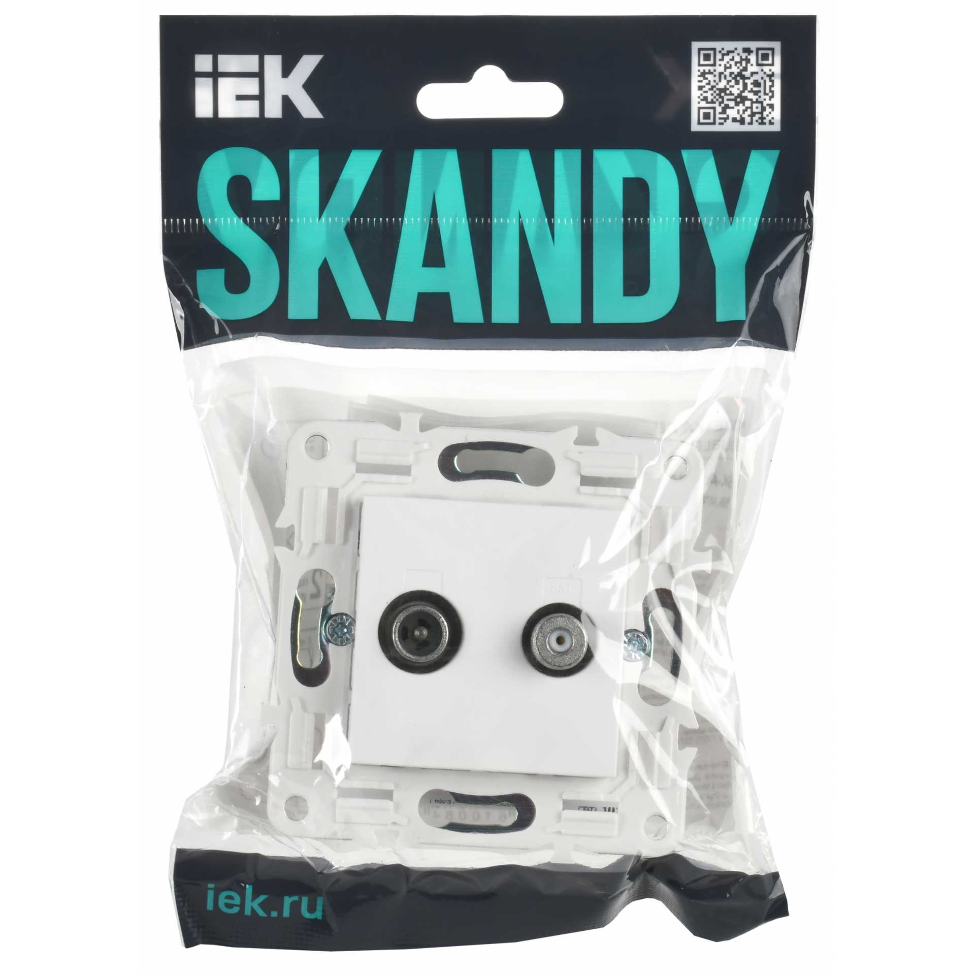 SKANDY Розетка двойная TV+SAT SK-A13W арктический белый IEK