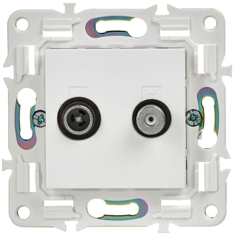 SKANDY Розетка двойная TV+SAT SK-A13W арктический белый IEK