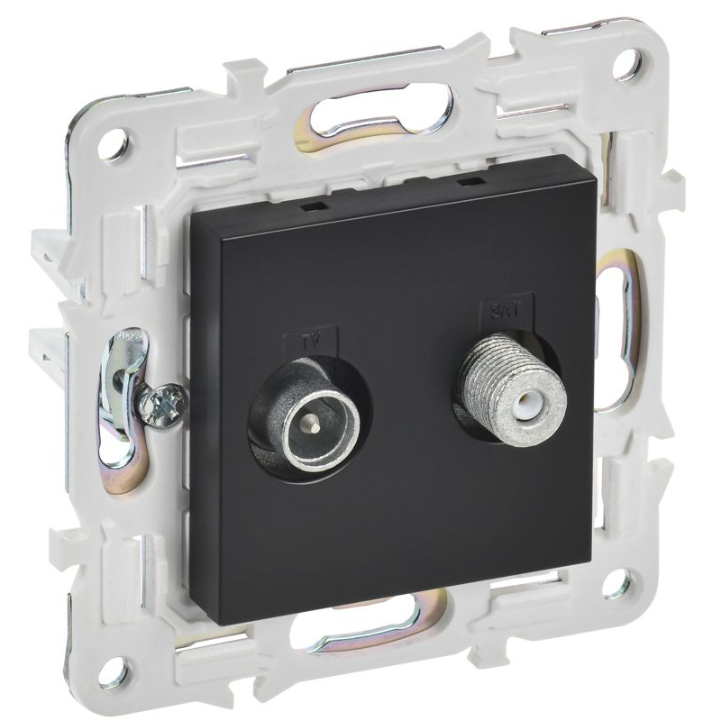 SKANDY Розетка двойная TV+SAT SK-A13Bl черный IEK