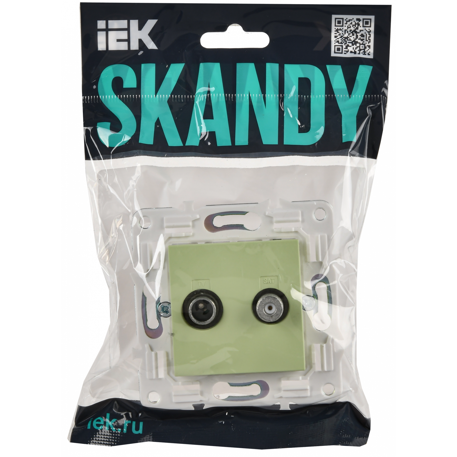 SKANDY Розетка двойная TV+SAT SK-A13G мятный IEK