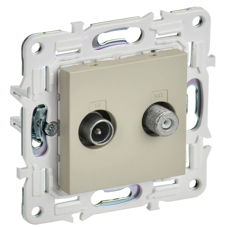 SKANDY Розетка двойная TV+SAT SK-A13B бежевый IEK