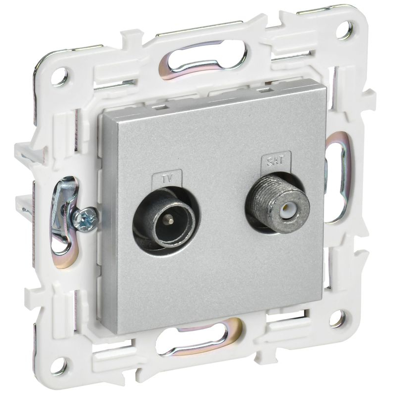 SKANDY Розетка двойная TV+SAT SK-A13S серебряный IEK