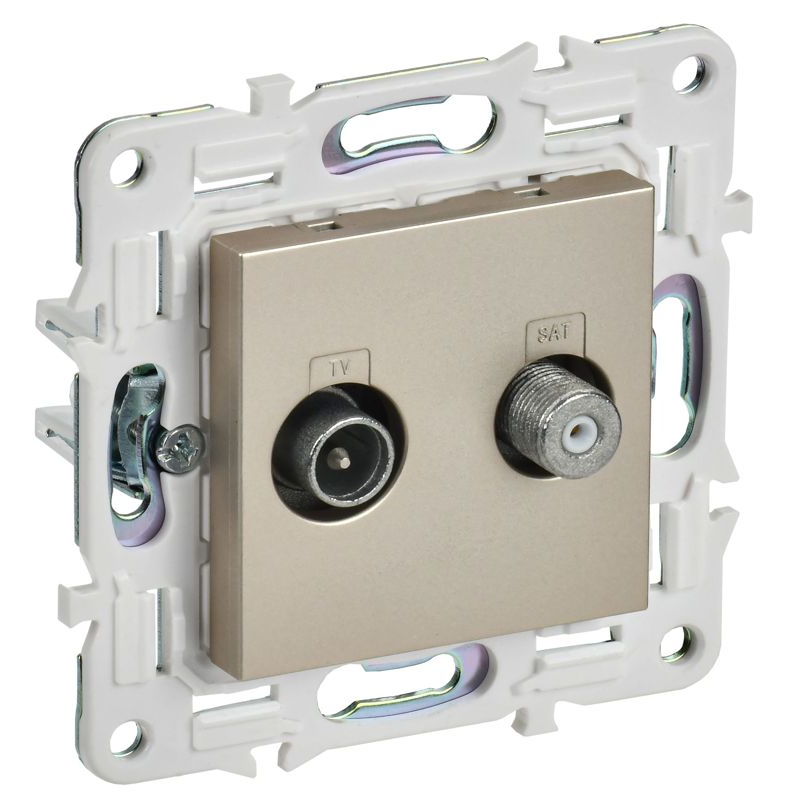 SKANDY Розетка двойная TV+SAT SK-A13Sh шампань IEK
