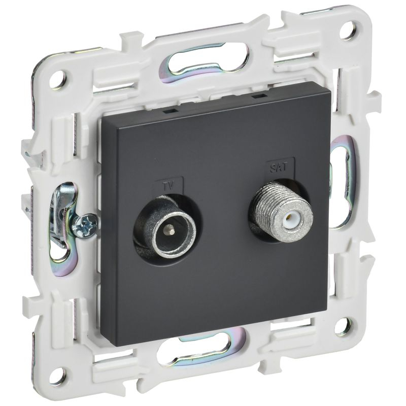 SKANDY Розетка двойная TV+SAT SK-A13T титан IEK