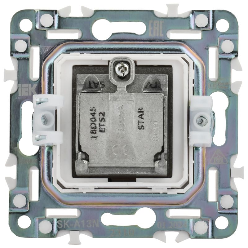SKANDY Розетка двойная TV+SAT SK-A13N металл никель IEK