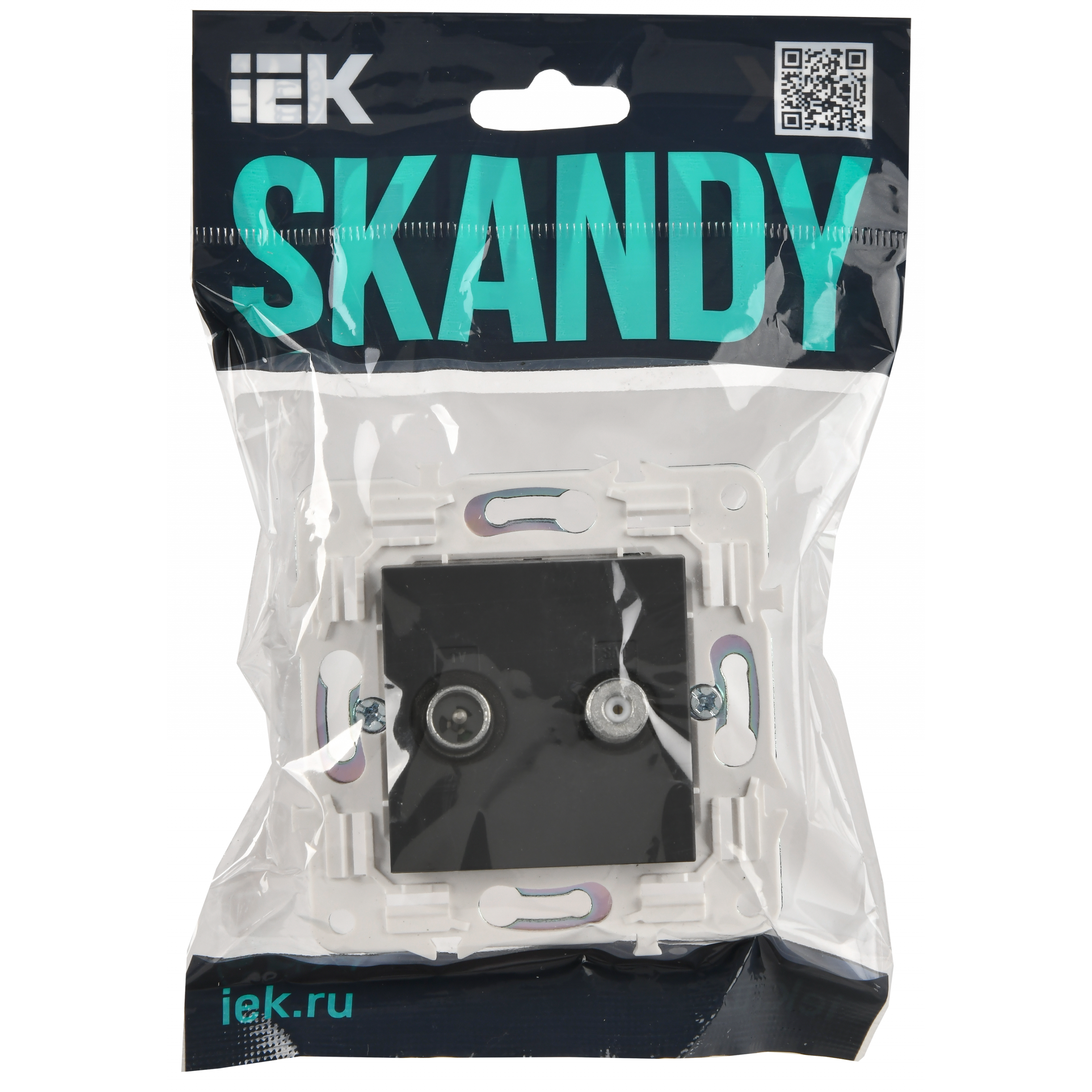 SKANDY Розетка двойная TV+SAT SK-A13G графит IEK