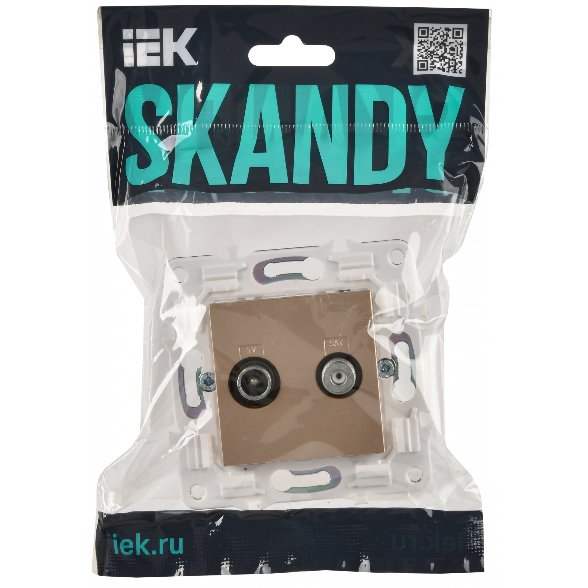 SKANDY Розетка двойная TV+SAT SK-A13Sa песочный IEK