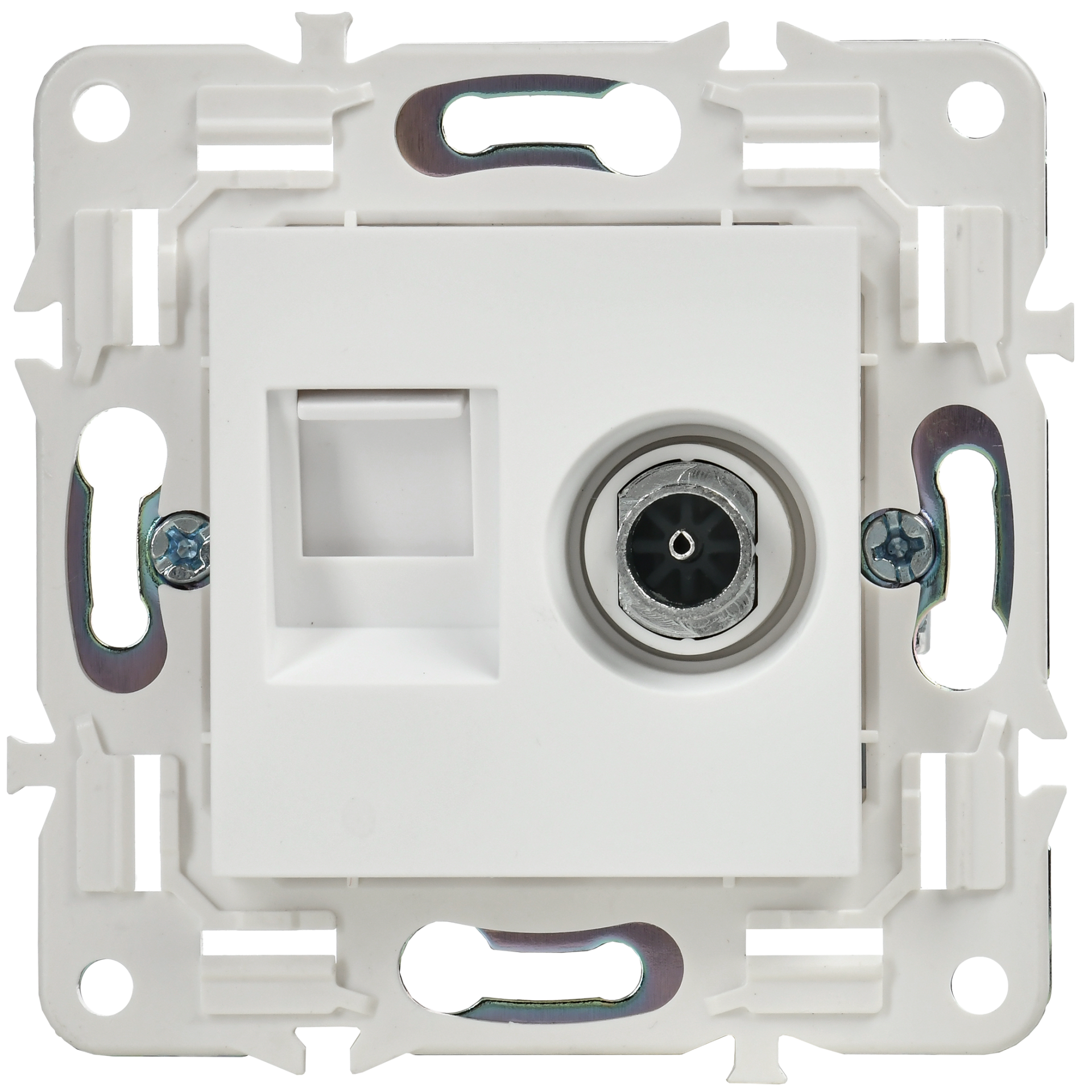 SKANDY Розетка двойная TV+RJ45 кат.5E SK-A14W арктический белый IEK