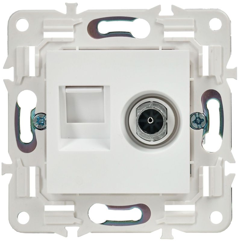 SKANDY Розетка двойная TV+RJ45 кат.5E SK-A14W арктический белый IEK