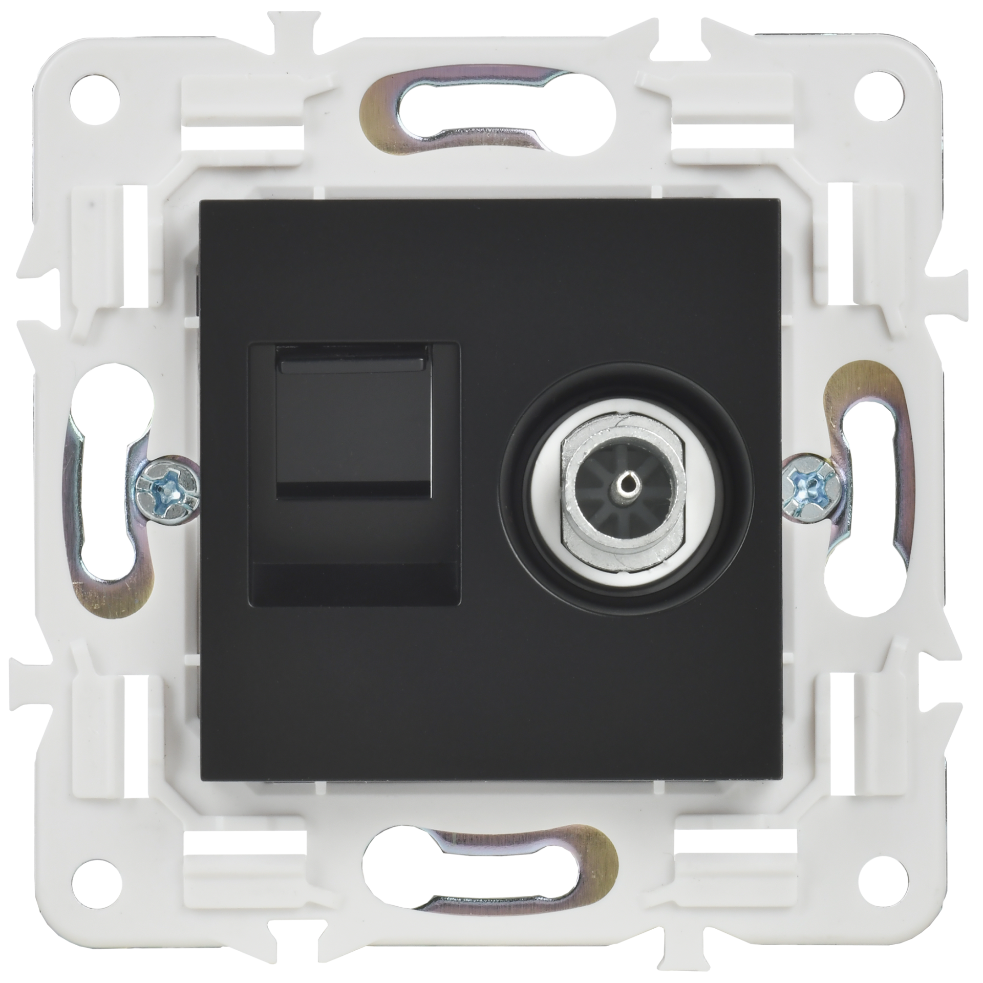 SKANDY Розетка двойная TV+RJ45 кат.5E SK-A14Bl черный IEK