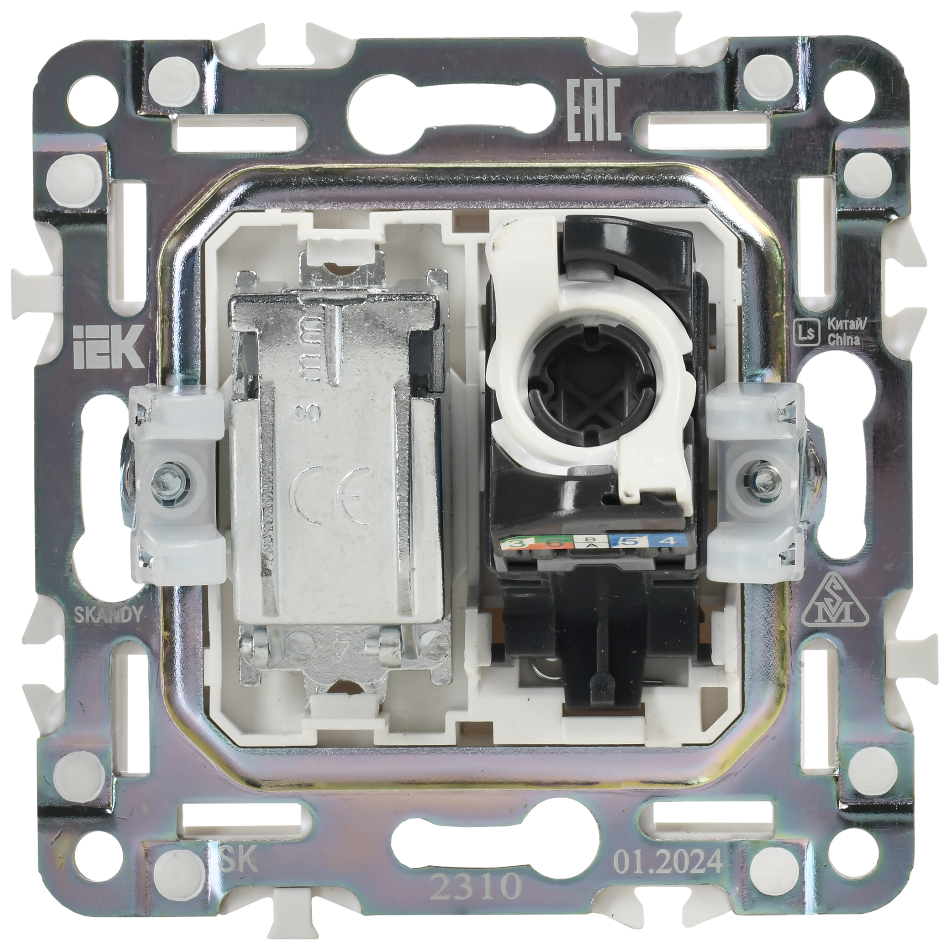 SKANDY Розетка двойная TV+RJ45 кат.5E SK-A14Bl черный IEK