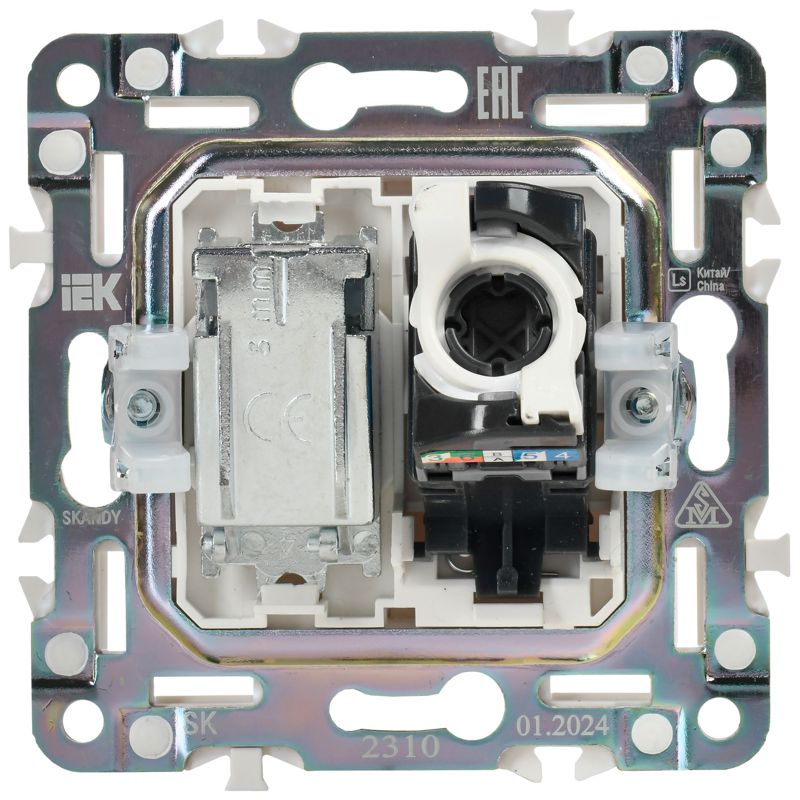 SKANDY Розетка двойная TV+RJ45 кат.5E SK-A14Bl черный IEK