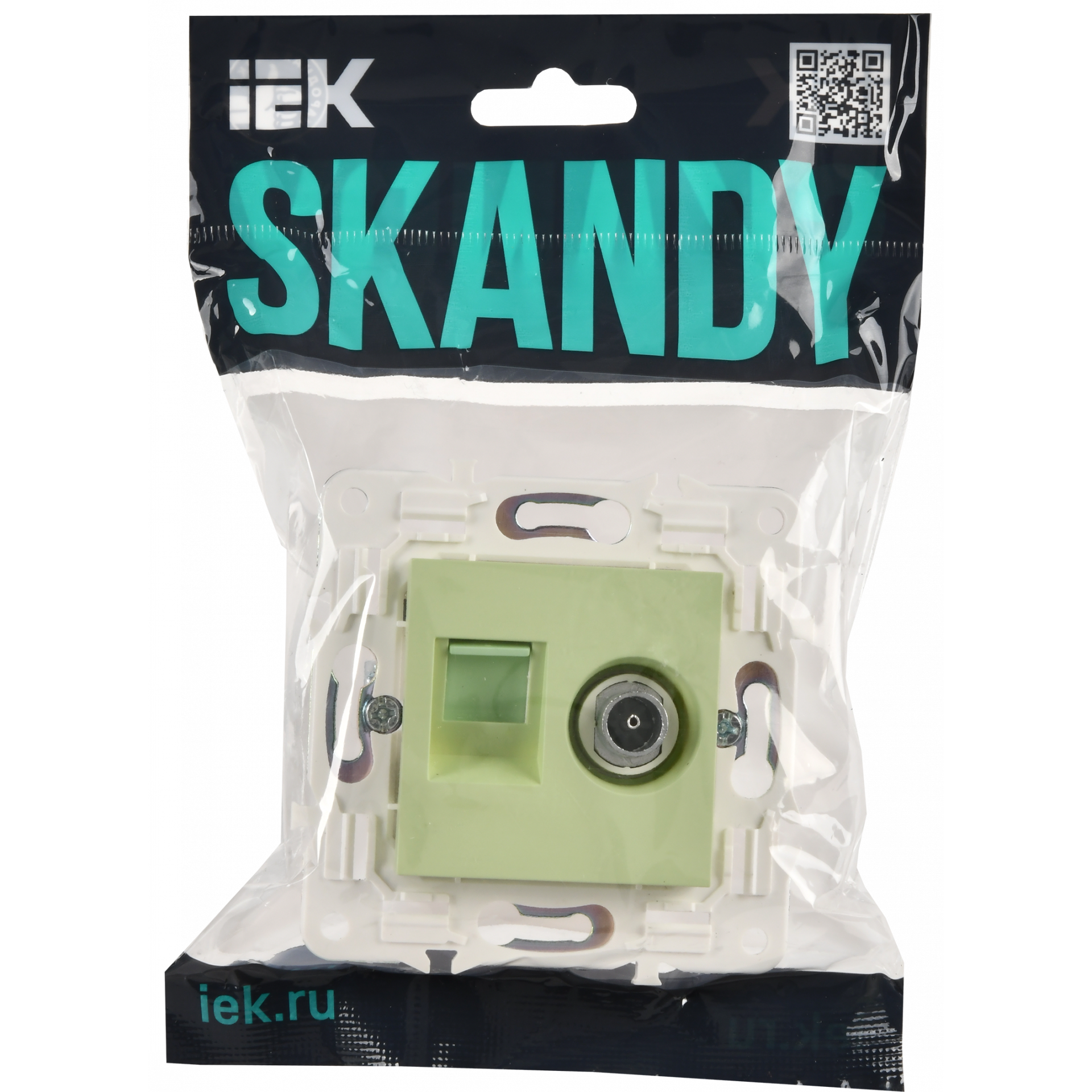 SKANDY Розетка двойная TV+RJ45 кат.5E SK-A14G мятный IEK