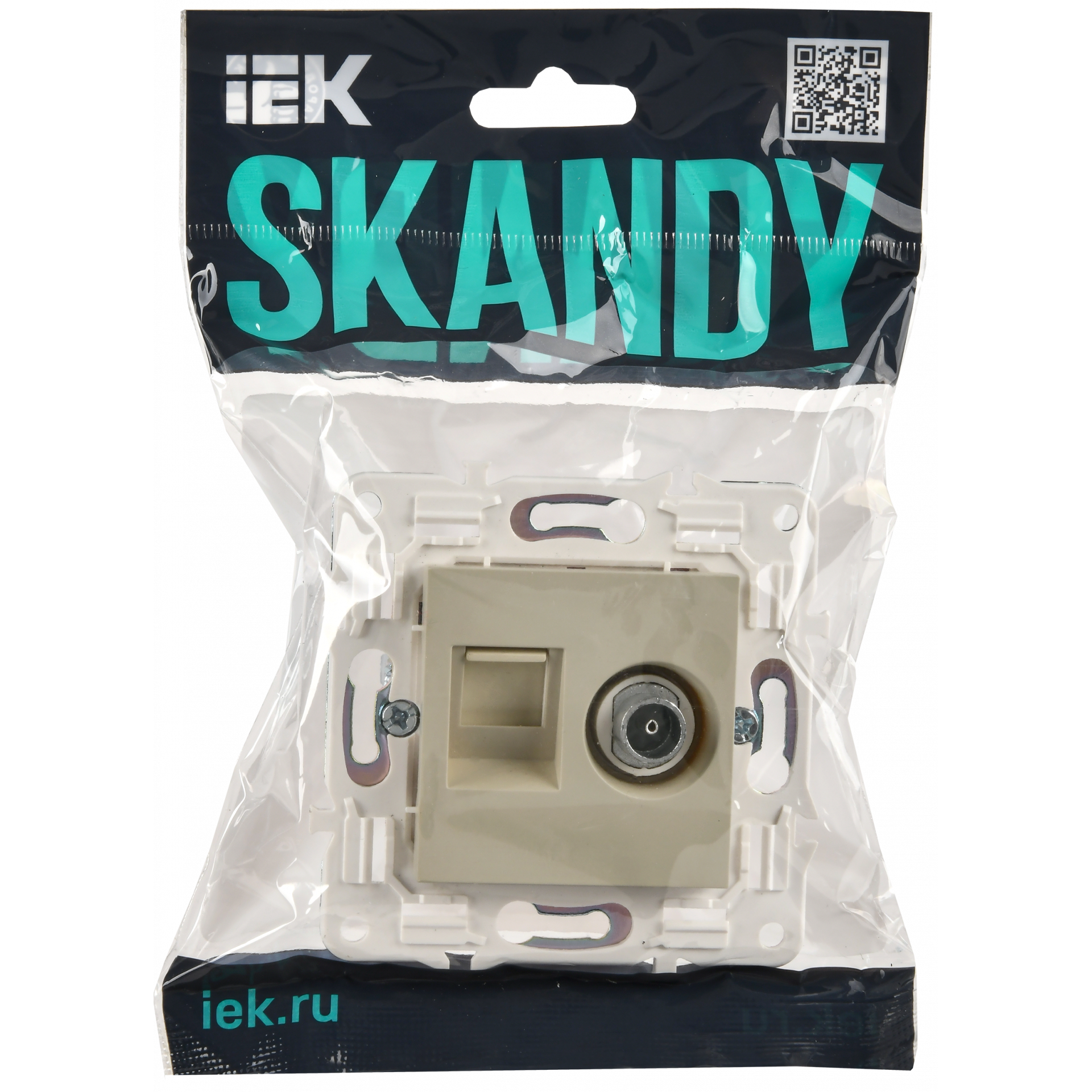 SKANDY Розетка двойная TV+RJ45 кат.5E SK-A14B бежевый IEK