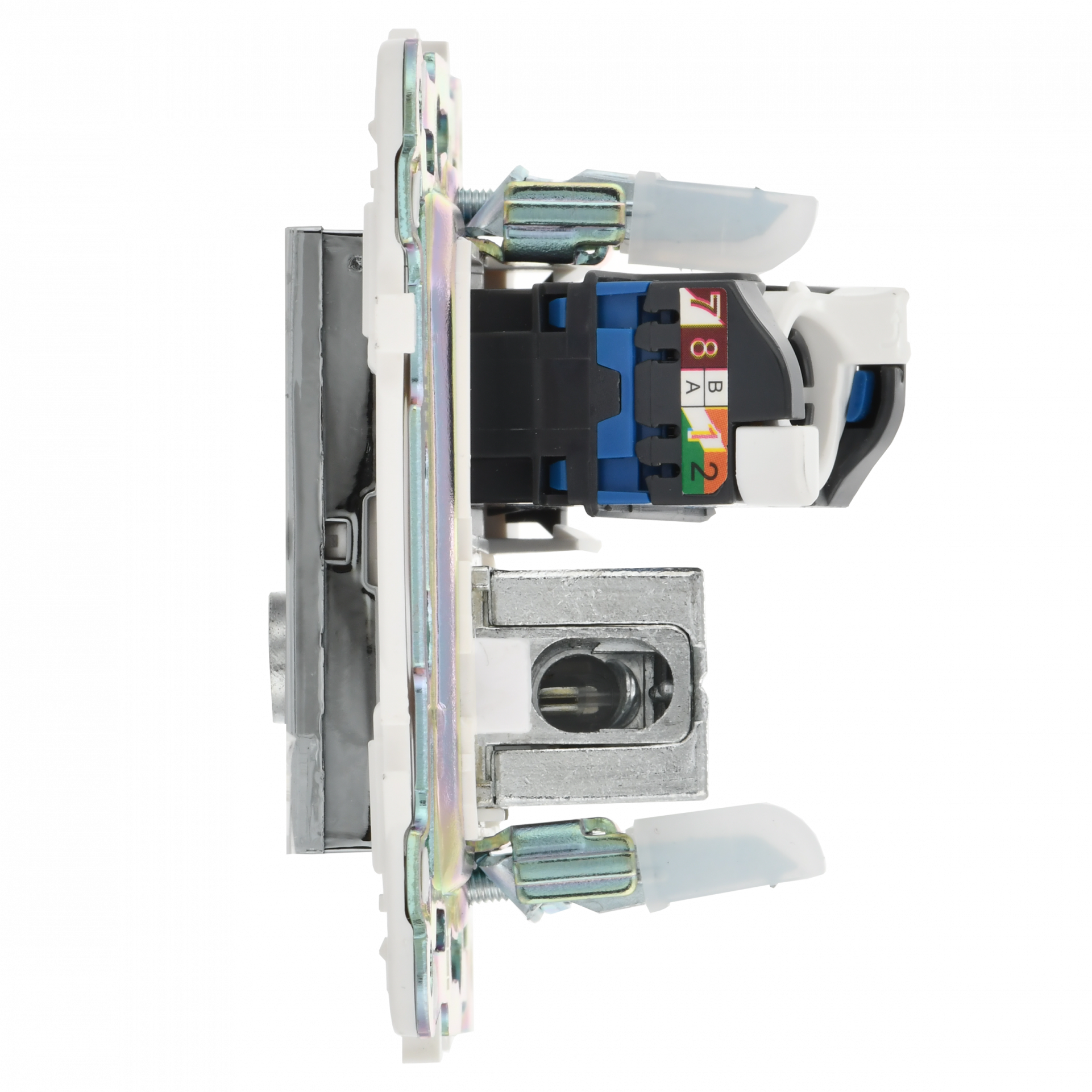 SKANDY Розетка двойная TV+RJ45 кат.5E SK-A14N металл никель IEK