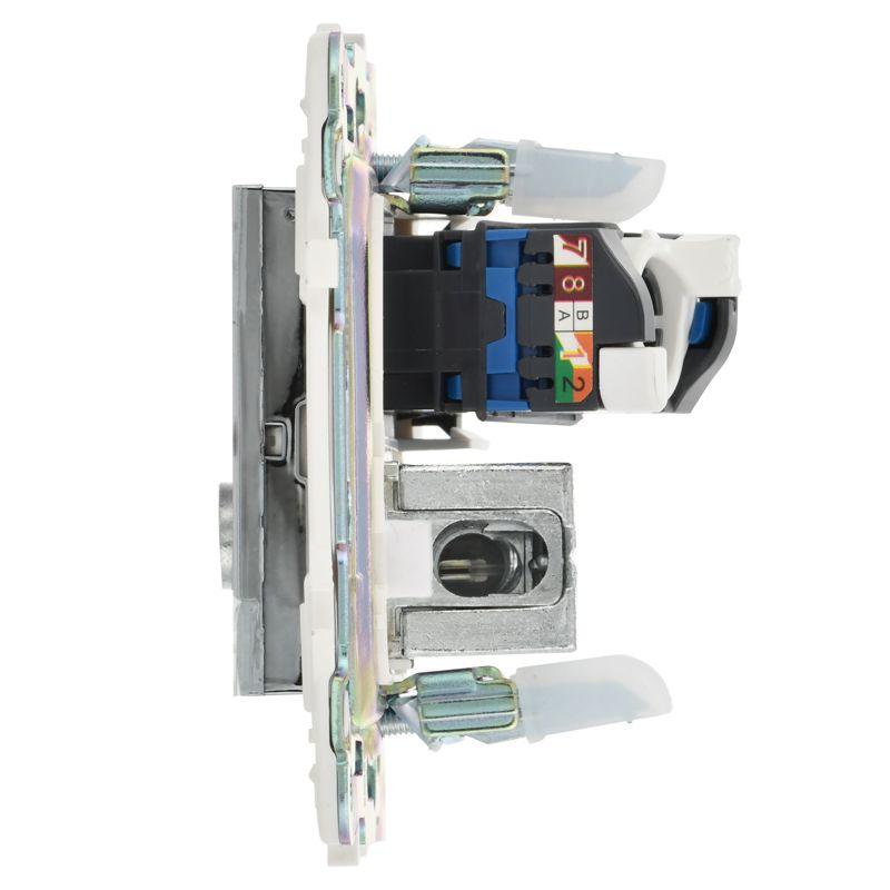 SKANDY Розетка двойная TV+RJ45 кат.5E SK-A14N металл никель IEK