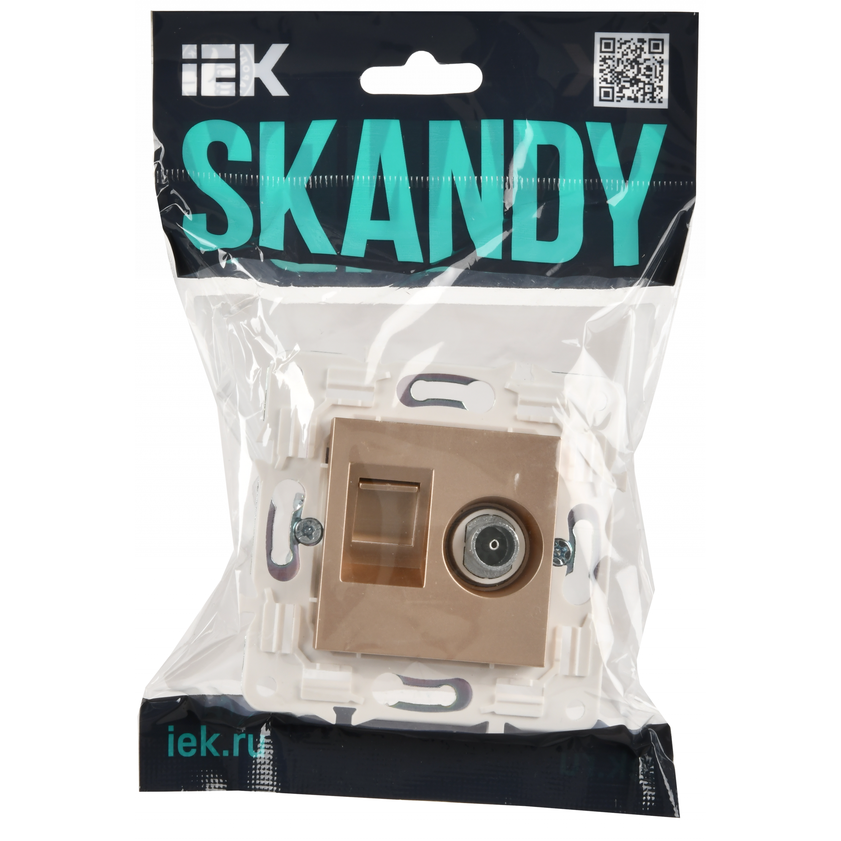 SKANDY Розетка двойная TV+RJ45 кат.5E SK-A14Sa песочный IEK