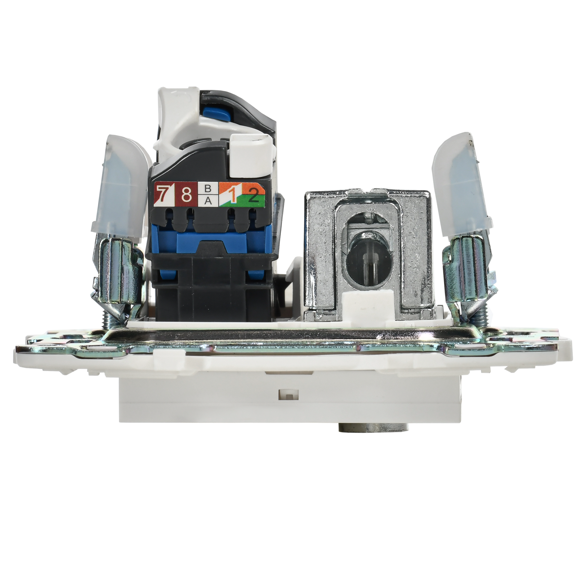 SKANDY Розетка двойная TV+RJ45 кат.6 SK-A15W арктический белый IEK