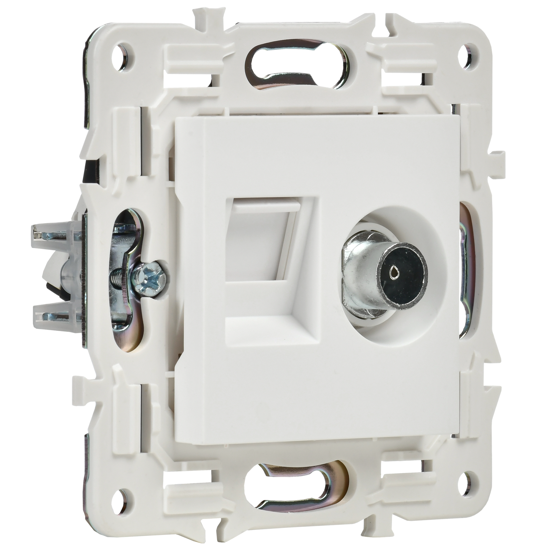SKANDY Розетка двойная TV+RJ45 кат.6 SK-A15W арктический белый IEK