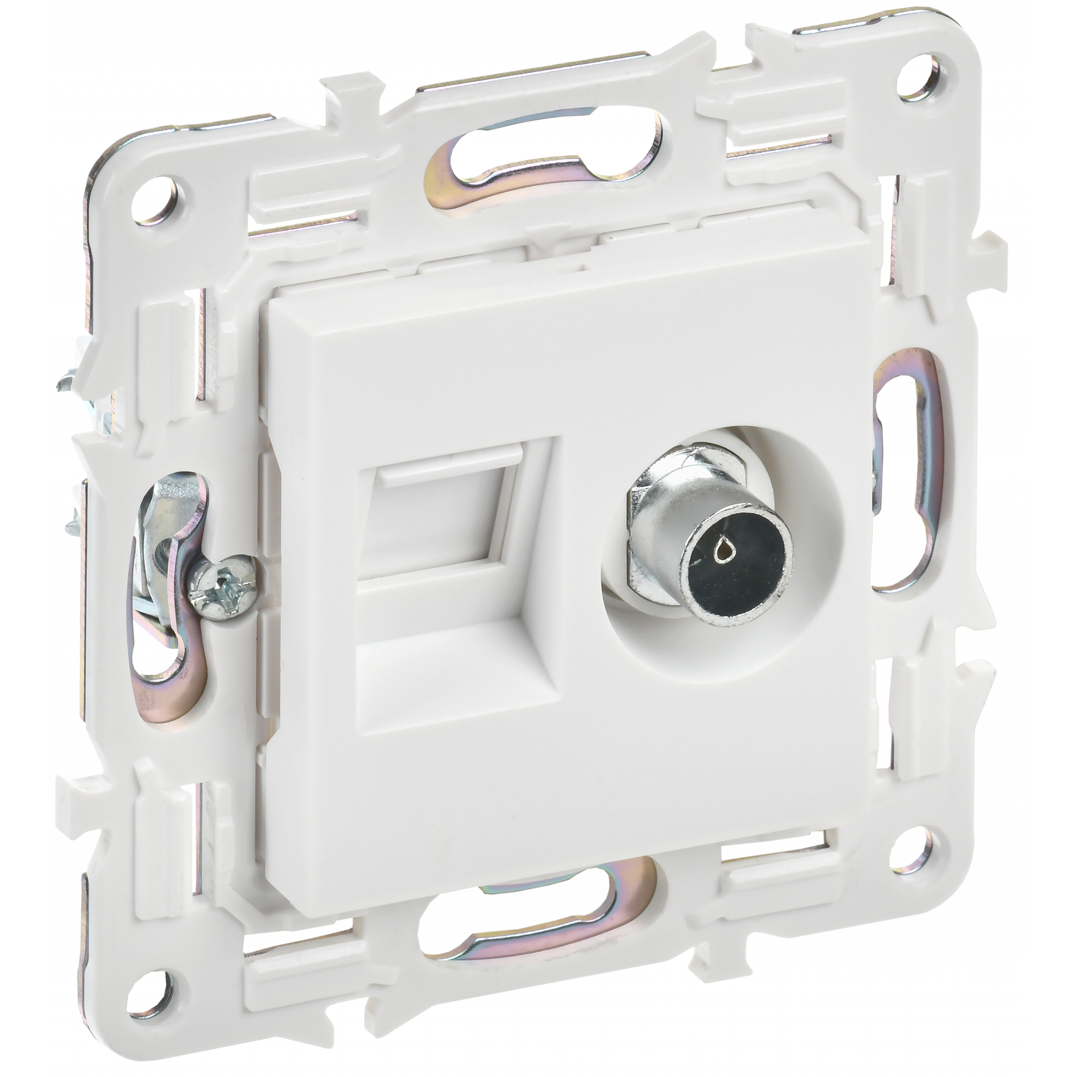 SKANDY Розетка двойная TV+RJ45 кат.6 SK-A15W арктический белый IEK