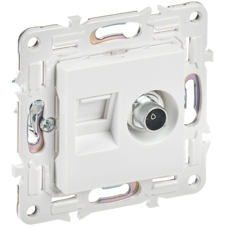 SKANDY Розетка двойная TV+RJ45 кат.6 SK-A15W арктический белый IEK