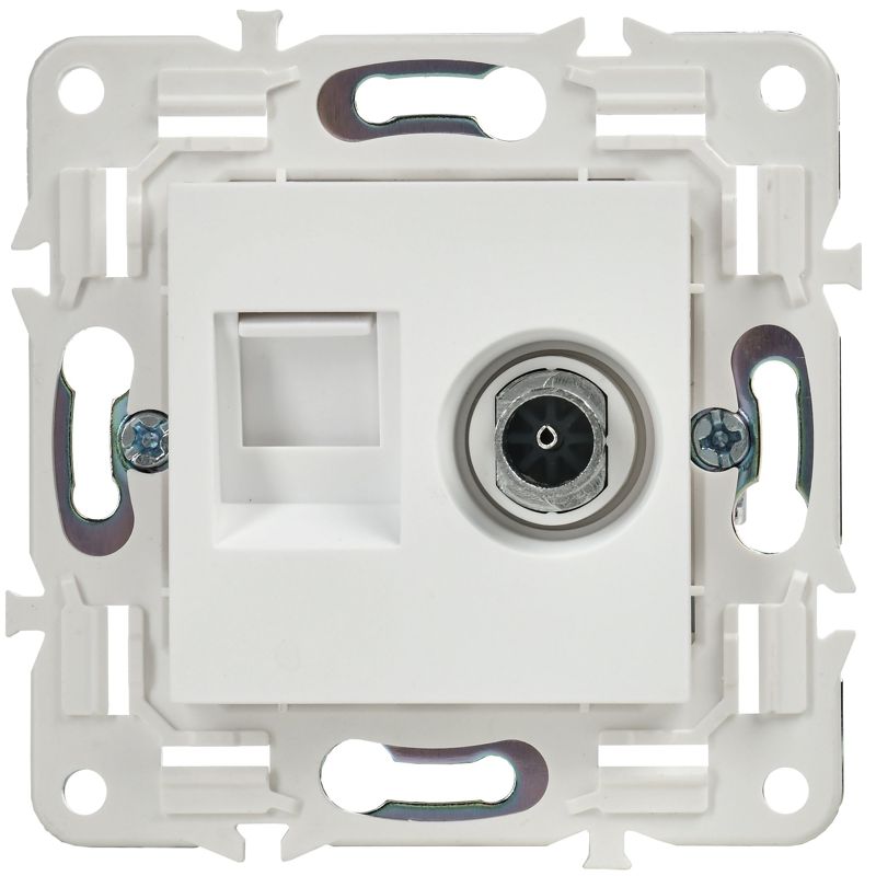 SKANDY Розетка двойная TV+RJ45 кат.6 SK-A15W арктический белый IEK