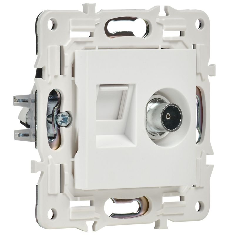 SKANDY Розетка двойная TV+RJ45 кат.6 SK-A15W арктический белый IEK