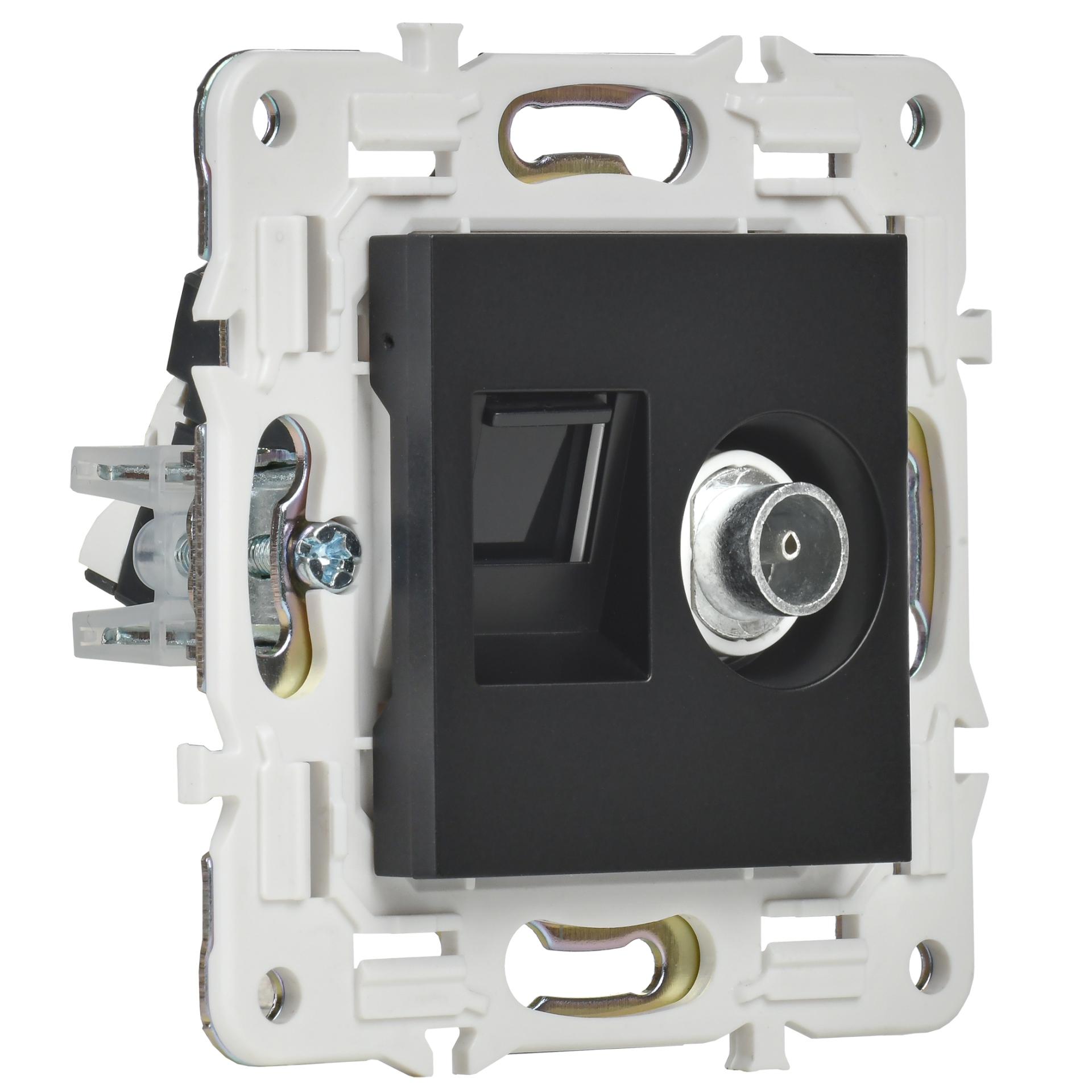 SKANDY Розетка двойная TV+RJ45 кат.6 SK-A15Bl черный IEK