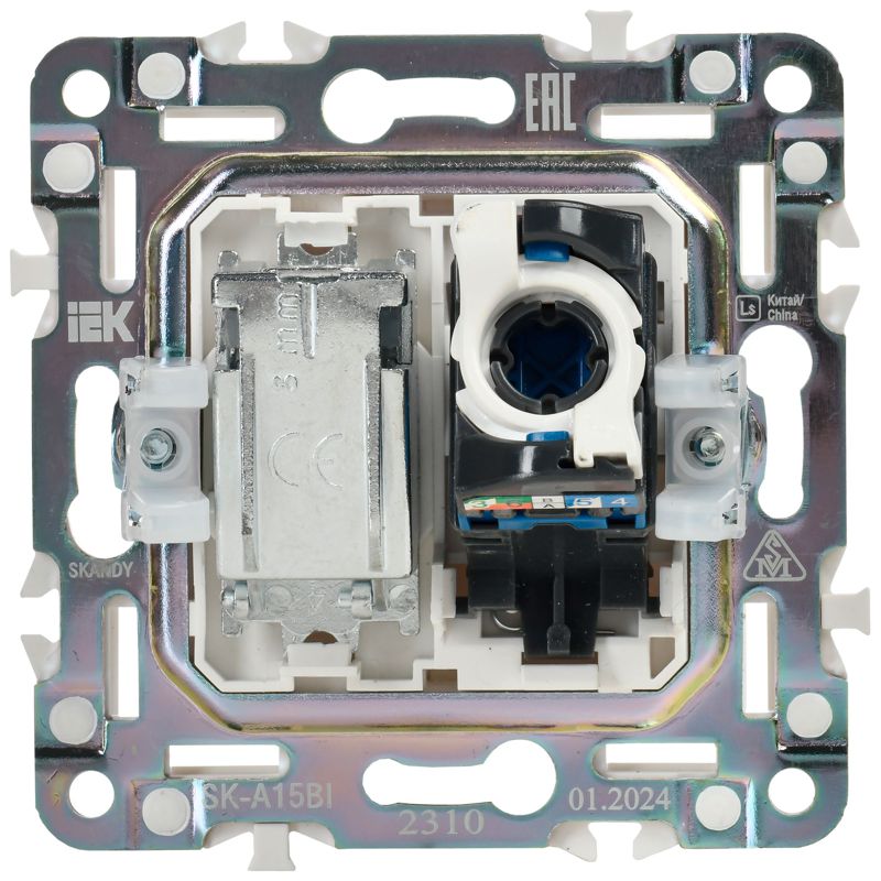 SKANDY Розетка двойная TV+RJ45 кат.6 SK-A15Bl черный IEK