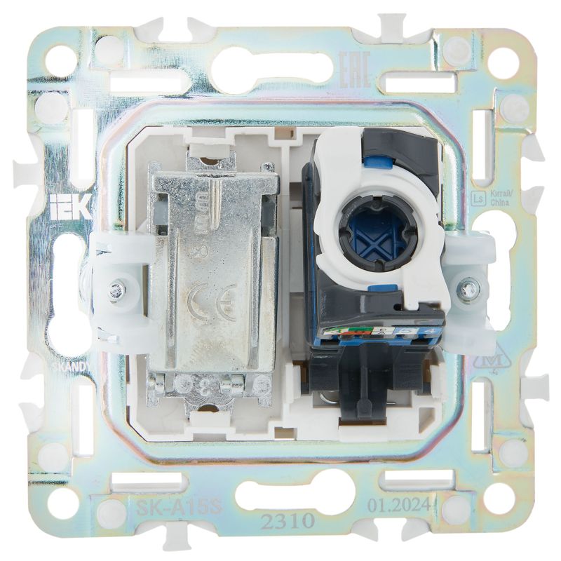 SKANDY Розетка двойная TV+RJ45 кат.6 SK-A15S серебряный IEK