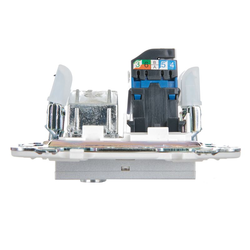 SKANDY Розетка двойная TV+RJ45 кат.6 SK-A15S серебряный IEK