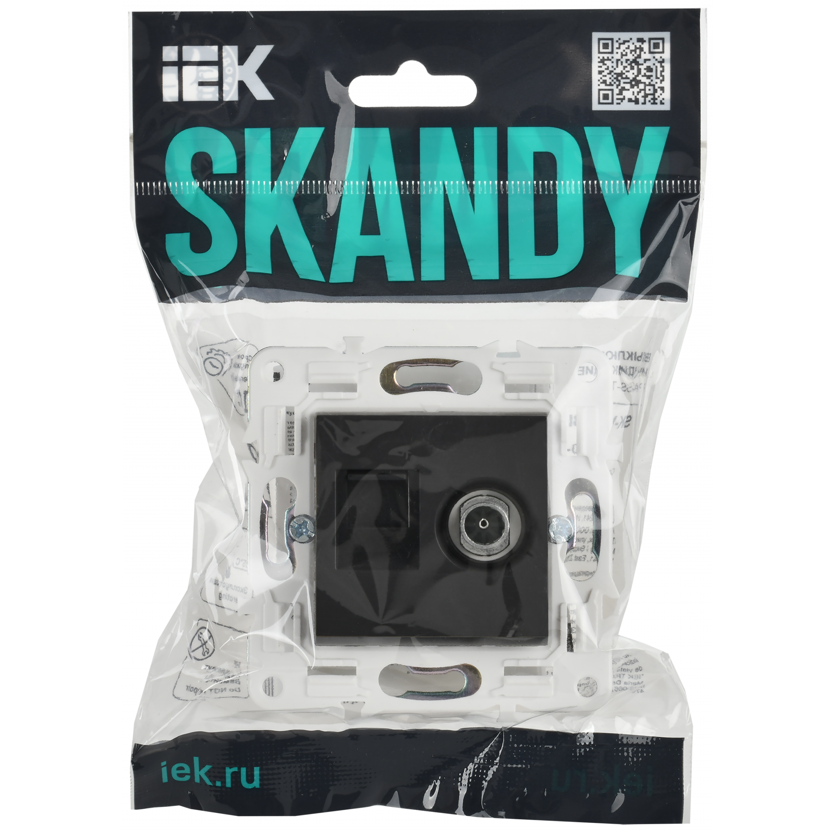 SKANDY Розетка двойная TV+RJ45 кат.6 SK-A15T титан IEK