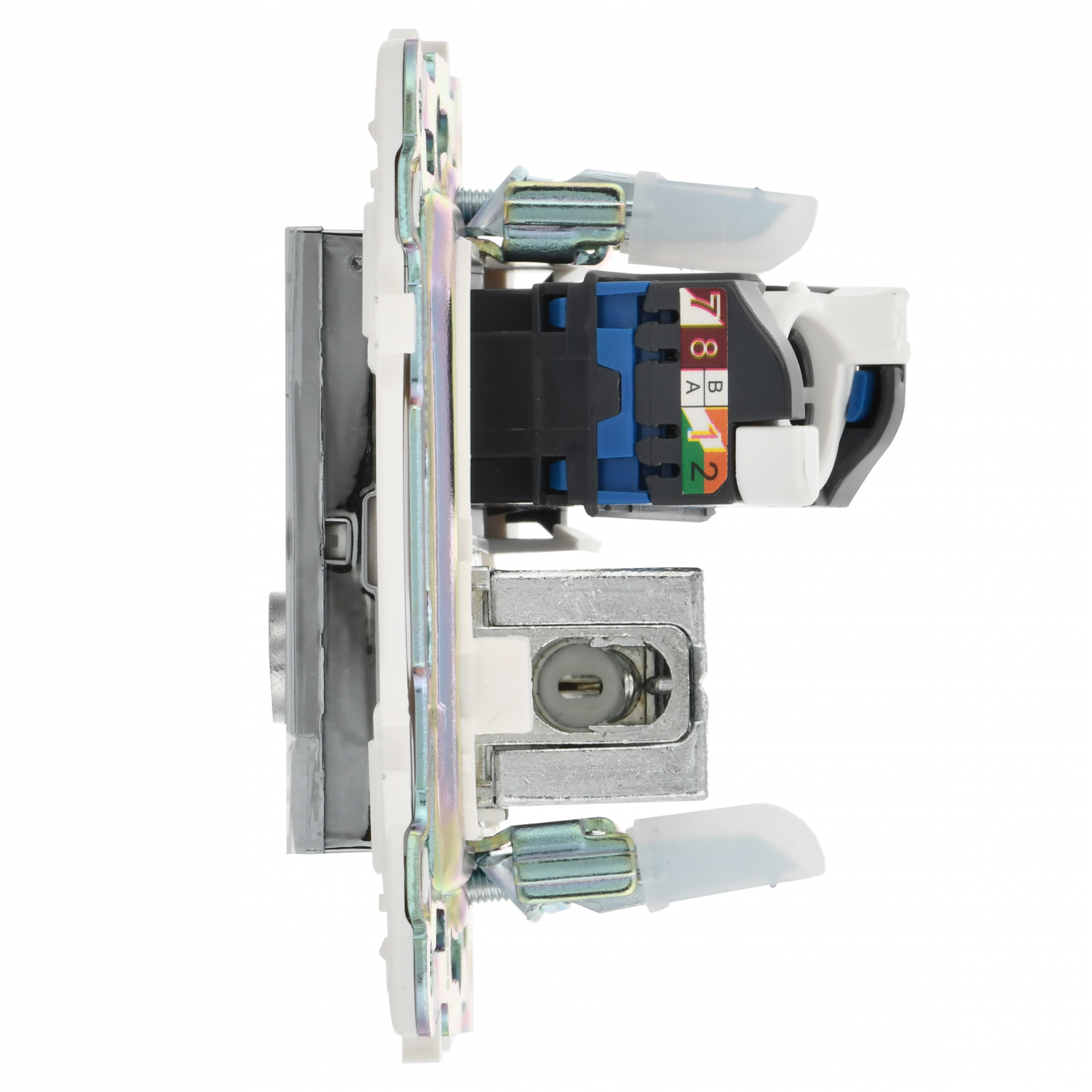 SKANDY Розетка двойная TV+RJ45 кат.6 SK-A15N металл никель IEK