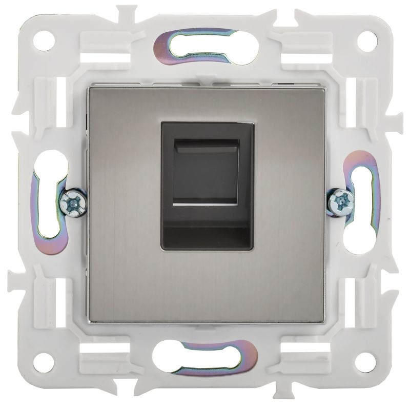 SKANDY Розетка компьютерная RJ45 кат.5E SK-K01N металл никель IEK