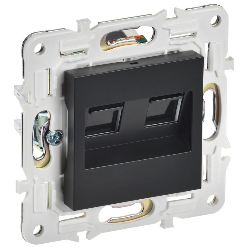 SKANDY Розетка компьютерная двойная RJ45 кат.5E SK-K03Bl черный IEK