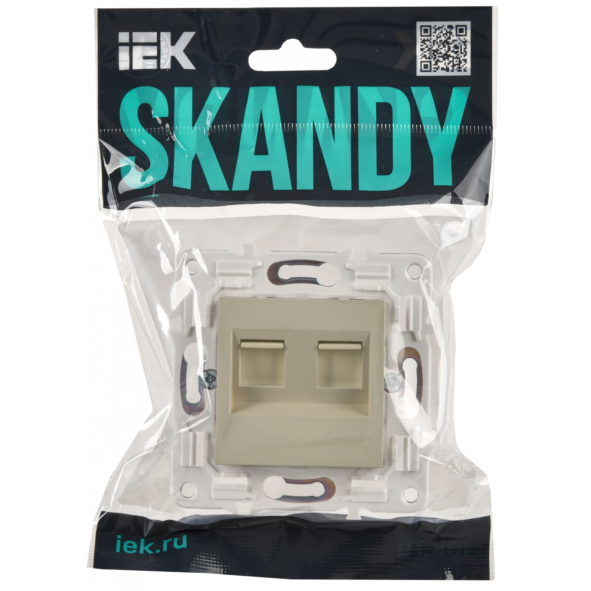 SKANDY Розетка компьютерная двойная RJ45 кат.5E SK-K03B бежевый IEK