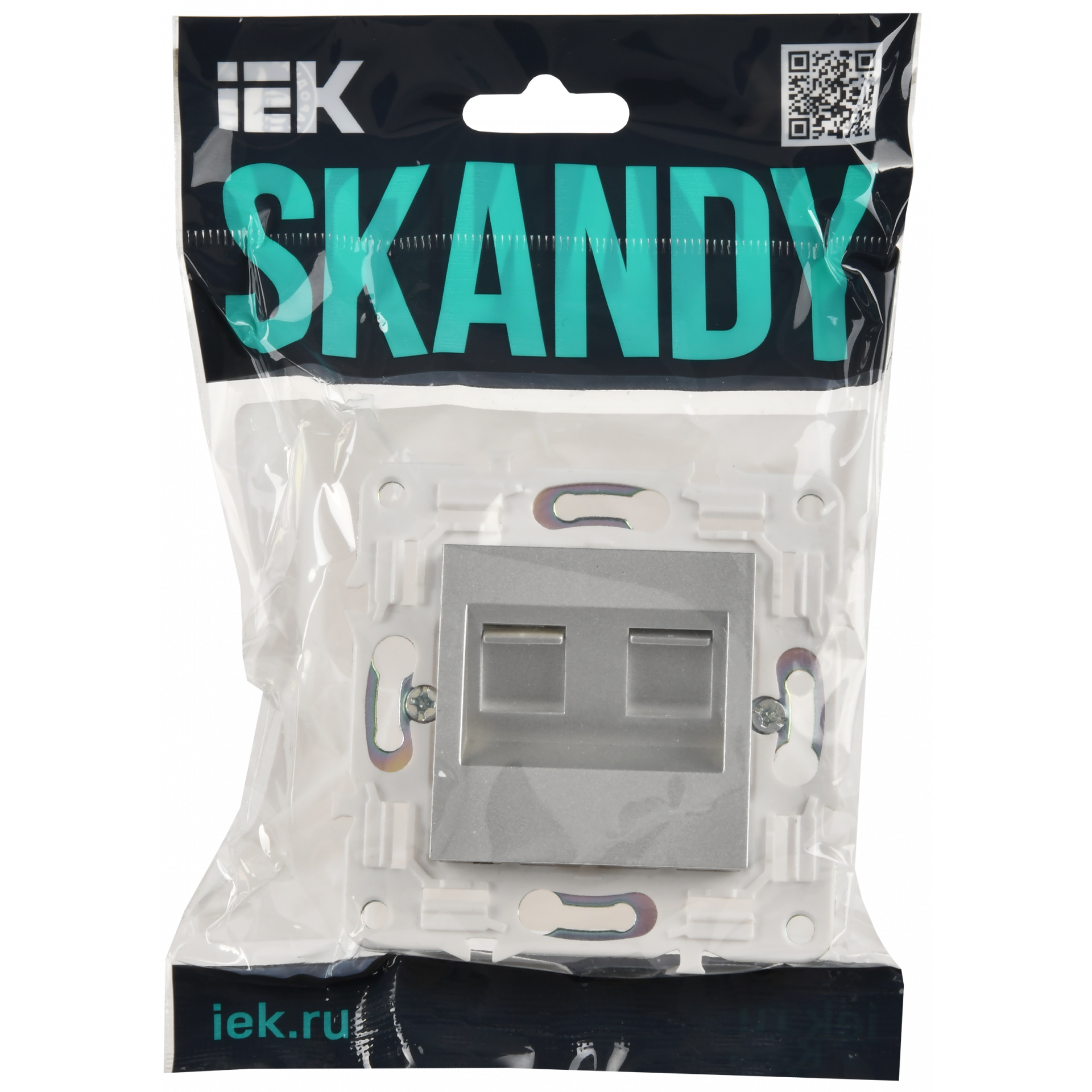 SKANDY Розетка компьютерная двойная RJ45 кат.5E SK-K03S серебряный IEK