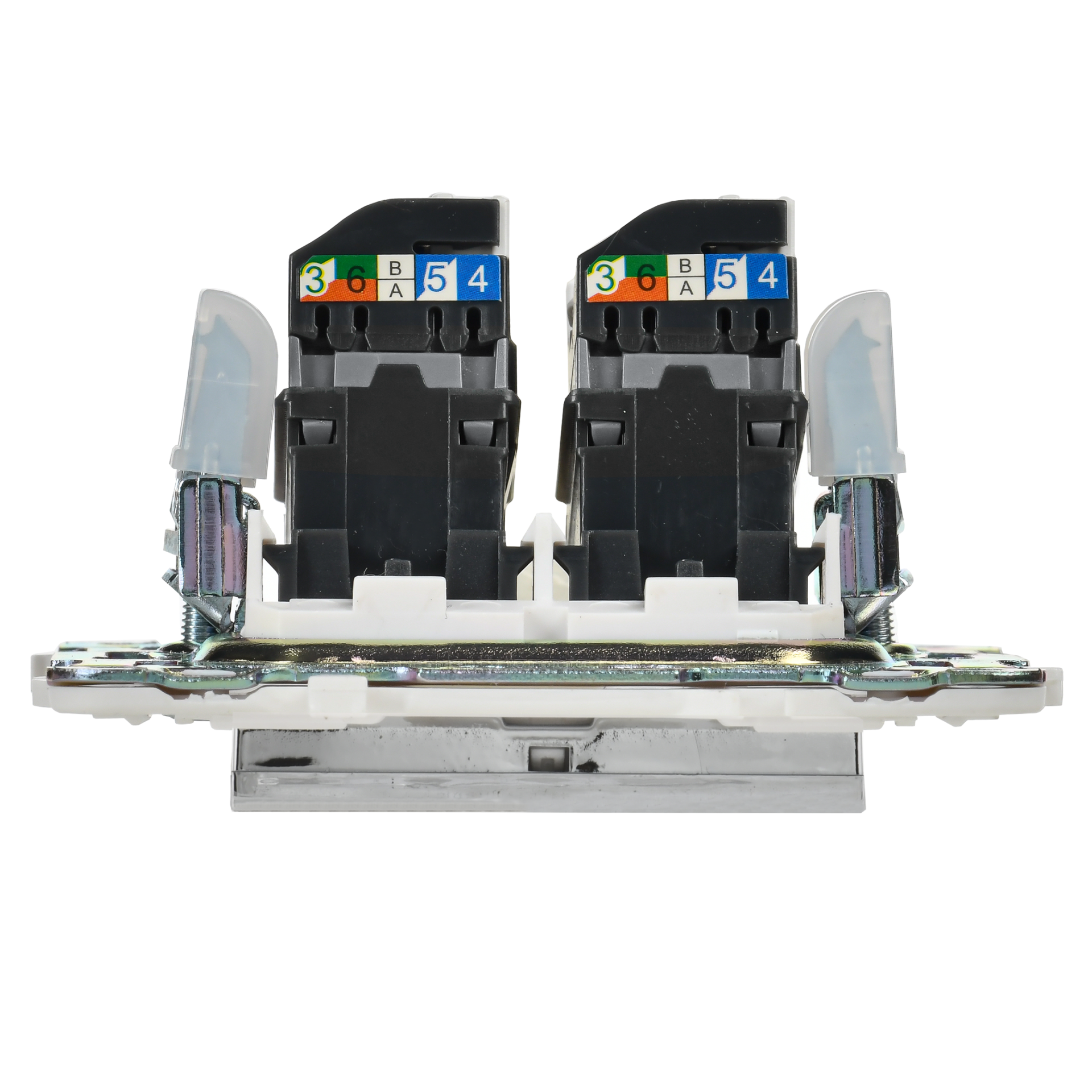 SKANDY Розетка компьютерная двойная RJ45 кат.5E SK-K03N металл никель IEK