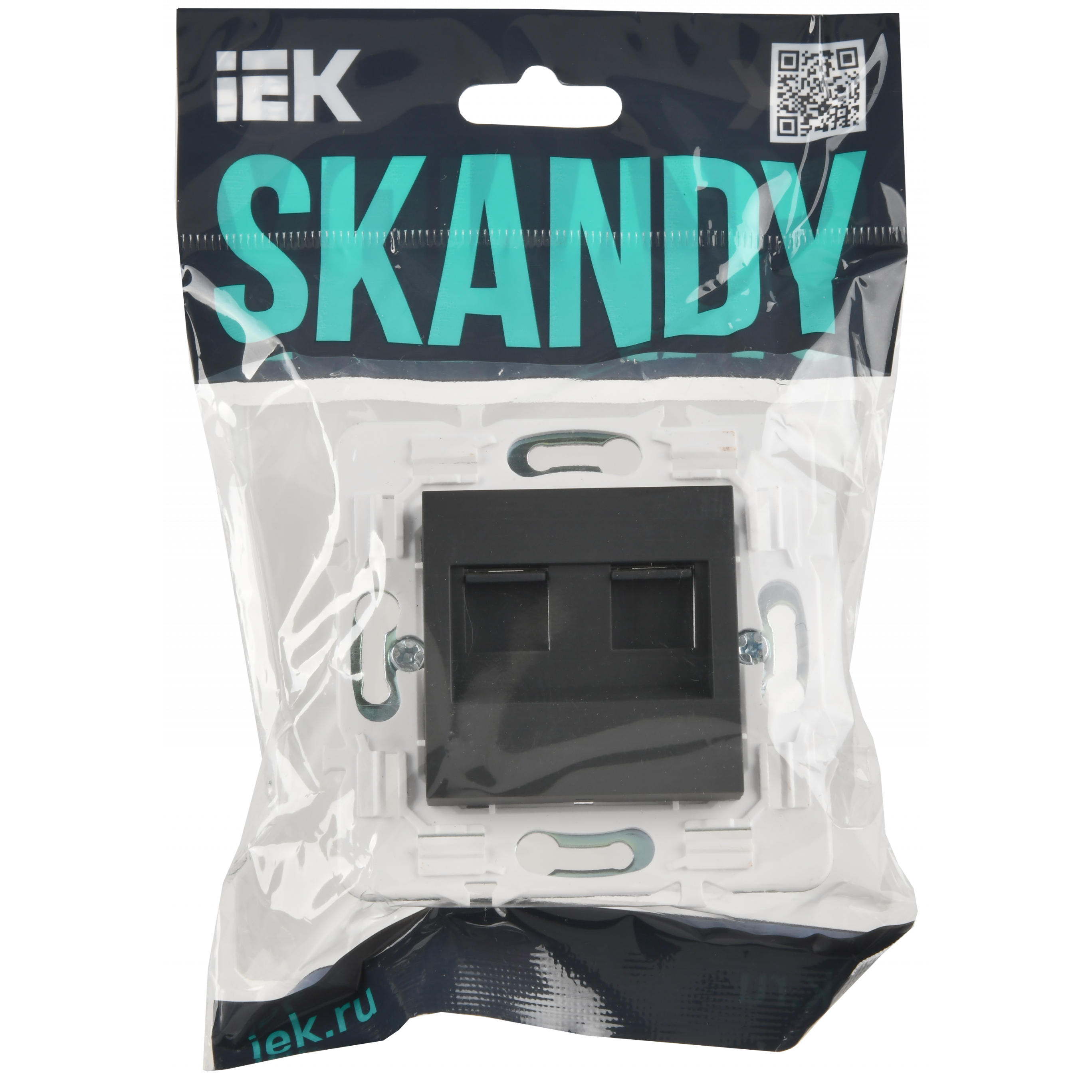 SKANDY Розетка компьютерная двойная RJ45 кат.5E SK-K03G графит IEK