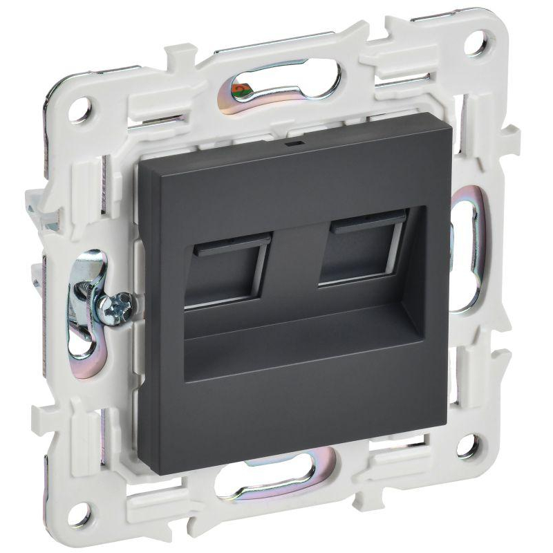 SKANDY Розетка компьютерная двойная RJ45 кат.6 SK-K04T титан IEK