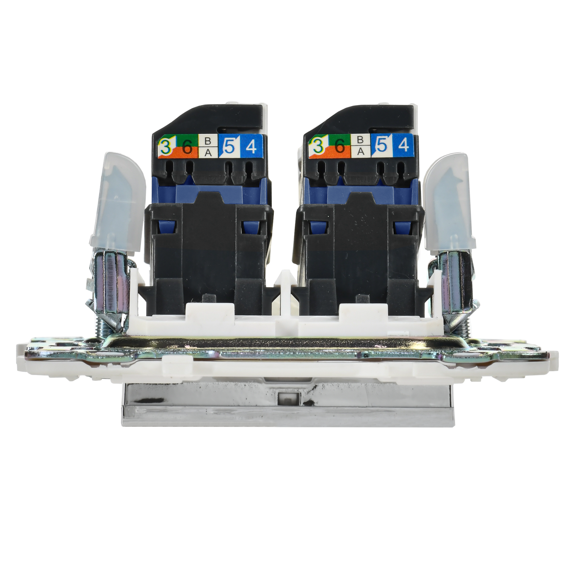 SKANDY Розетка компьютерная двойная RJ45 кат.6 SK-K04N металл никель IEK