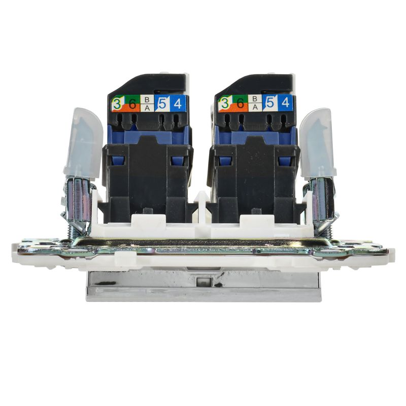 SKANDY Розетка компьютерная двойная RJ45 кат.6 SK-K04N металл никель IEK