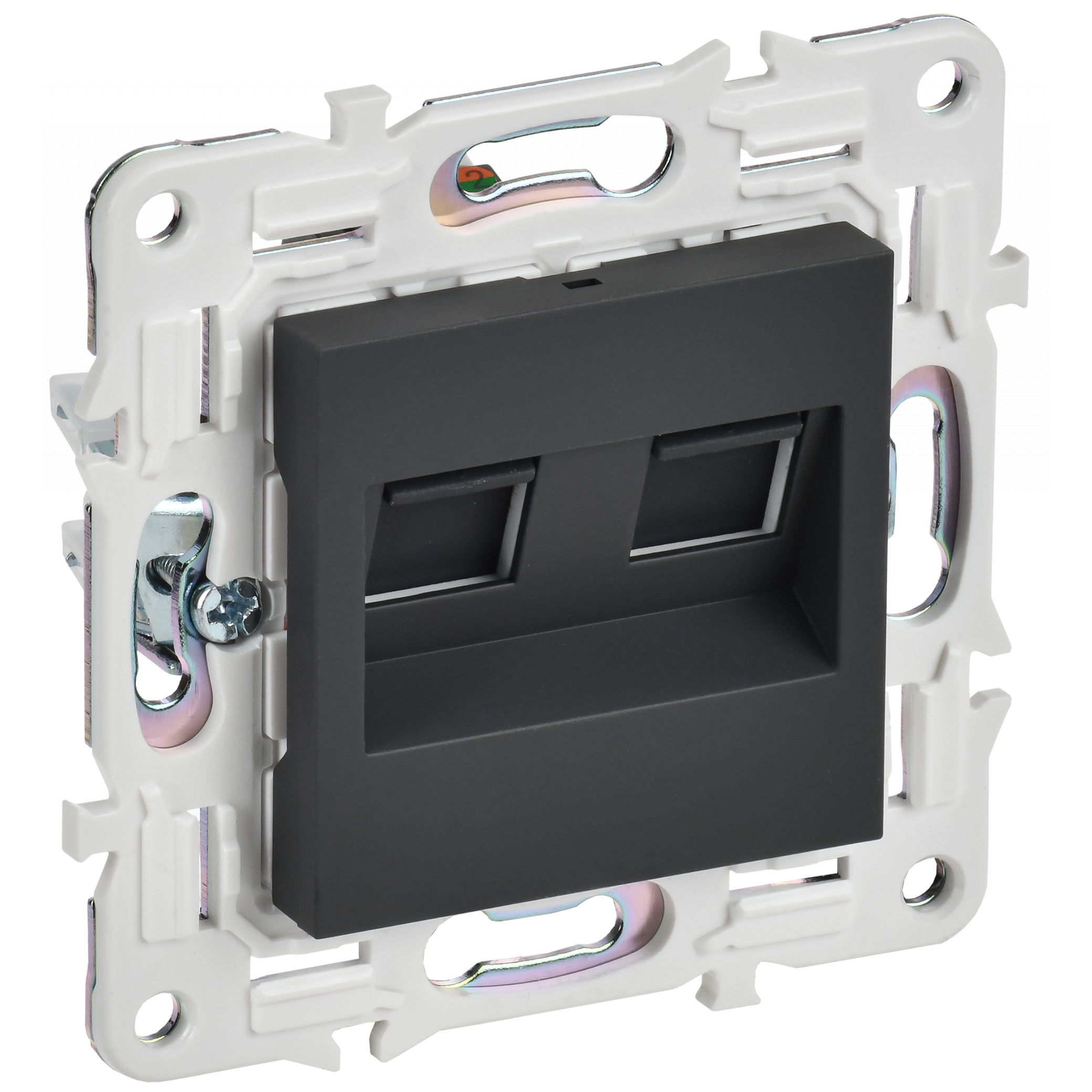 SKANDY Розетка компьютерная двойная RJ45 кат.6 SK-K04G графит IEK
