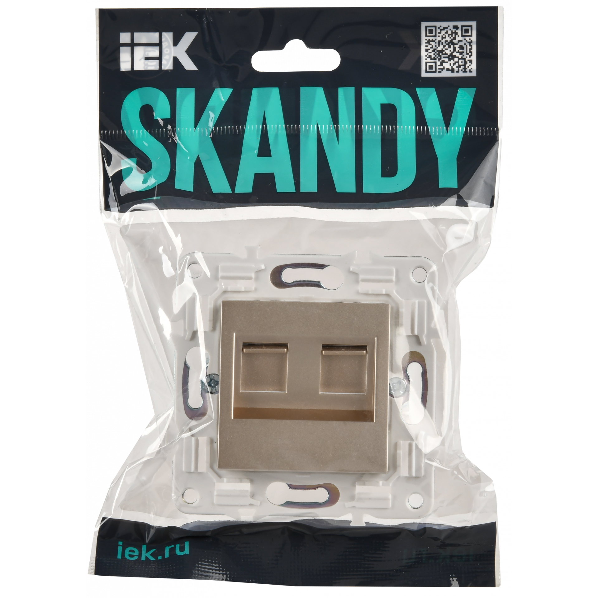 SKANDY Розетка компьютерная двойная RJ45 кат.6 SK-K04Sa песочный IEK