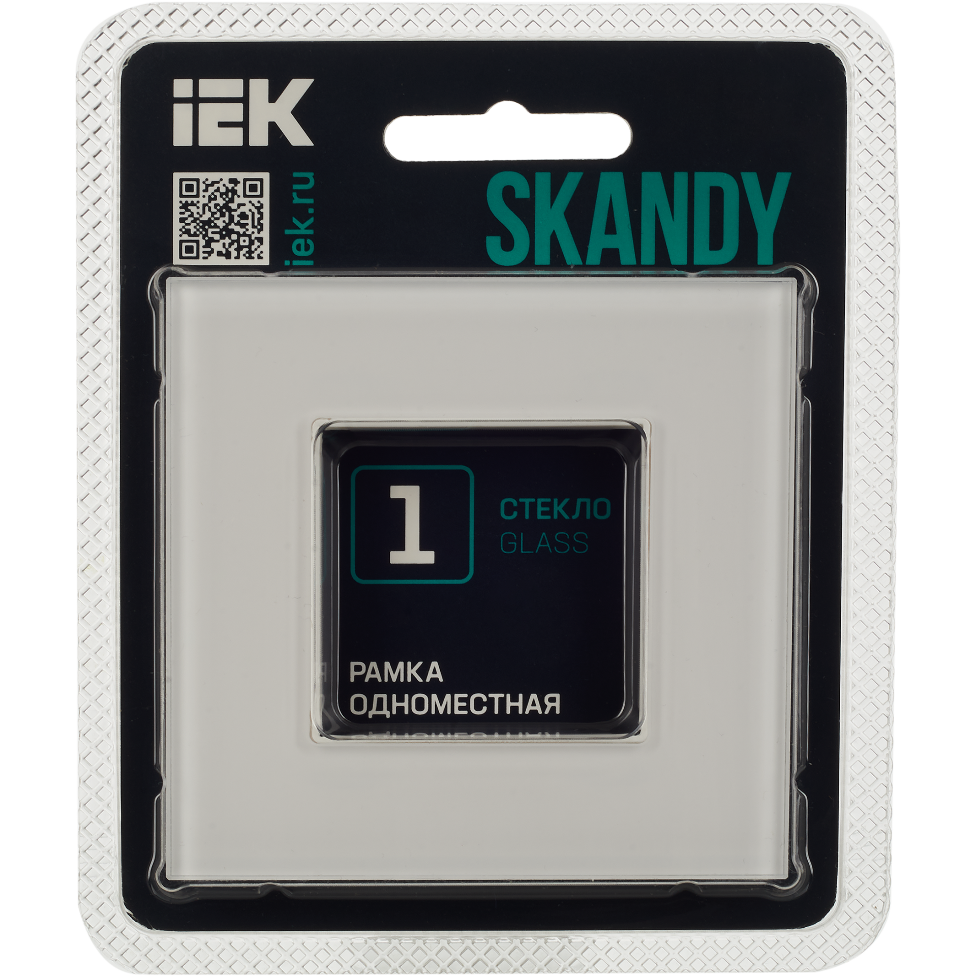 SKANDY Рамка 1-местная SK-F21W стекло арктический белый IEK